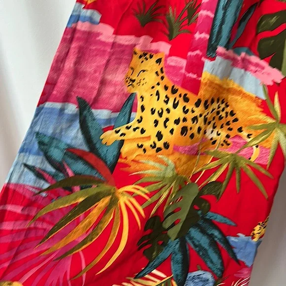 Cynthia Rowley Beautiful Colorful Wide Leg Tropical Pants **Size M** 🌴🌺🌴 - Picture 4 of 5